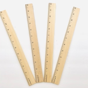 Regla escolar de 12 pulgadas, regla de madera, material para manualidades, marcapáginas de borde recto de madera de pino, proyecto de manualidades