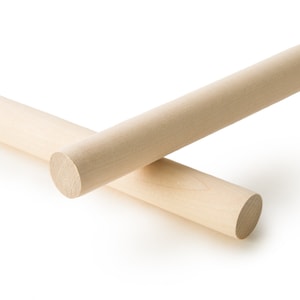 1 Inch Wood Dowel Rod Set of 5 Jewelry Making Mustache Holder Prop Flag Pole Craft Parts Dowels Smooth Wood Stick DIY Projects Montessori