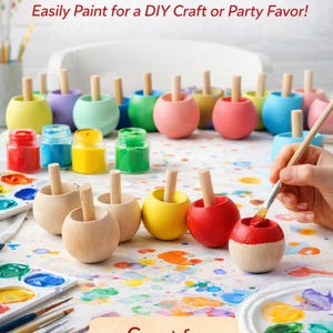 Wooden Spin Top Traditional Toy Montessori Play Sensory Item Birthday Gift Stocking Stuffer Party Favor Handcrafted Wood Maple Material image 5