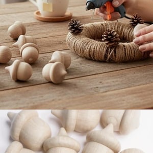 Kit di 5 pezzi per lavoretti autunnali con ghiande in legno, materiale naturale, giocattolo Waldorf Montessori, attività sensoriale, gioco di conteggio, decorazione autunnale. immagine 20