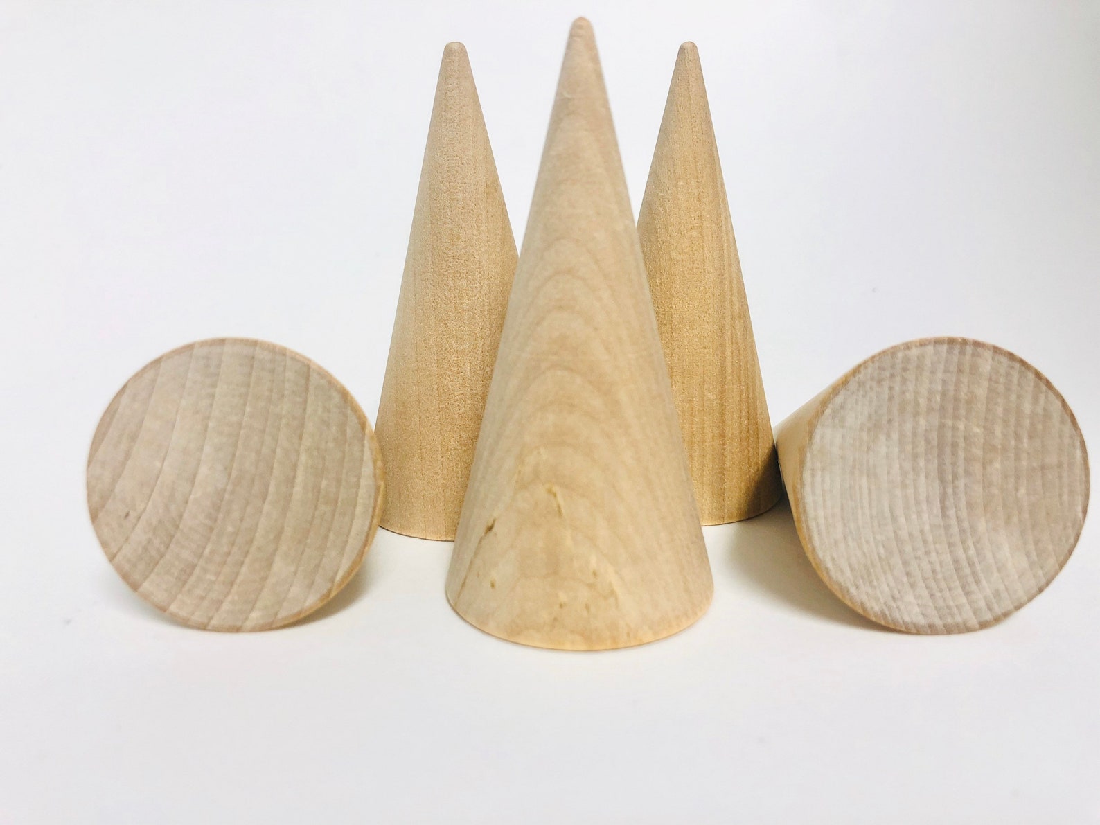 1 1.5 x 3 Tall Wood Cones Unfinished Wood Cone Etsy