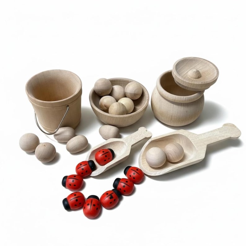 Bulk Small Wood Bowl Mini Jewelry Dish Handcrafted Wood Toy Kitchen Play Set Accessory Natural Spice Holder Montessori Item Sensory Material image 15