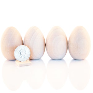 Set of 5- 2&quot; Wood Egg, Easter Egg, Egg Decor, Paint Eggs, Pretend Play, Easter Decor, Easter Tree Decor, Kids Kitchen Play, Montessori Toy