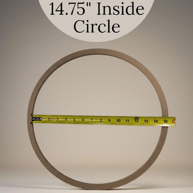 DIY Wreath Base Wooden Circle Ring Door Hanging Decoration Unfinished Wood Frame Craft Project Supply Large Round Hoop Sixteen Inch Diameter MDF Material Ready Paint Customize Front Door Decor Wall Hanging Display Home Decoration Project