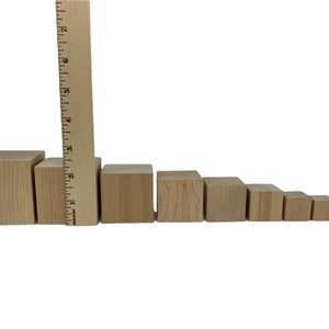 Wood Blocks DIY Wood Blocks Wood Cubes Square Blocks Solid Wood Blocks Classroom Blocks Craft Blocks Varying Sized Blocks Montessori Toys
