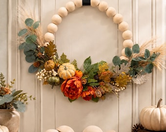 Diy Wreath Kit Craft Night Activity Idea Creative Project Group Craft Making Supply Wooden Bead Wreath Door Wood Decoration Split Ball