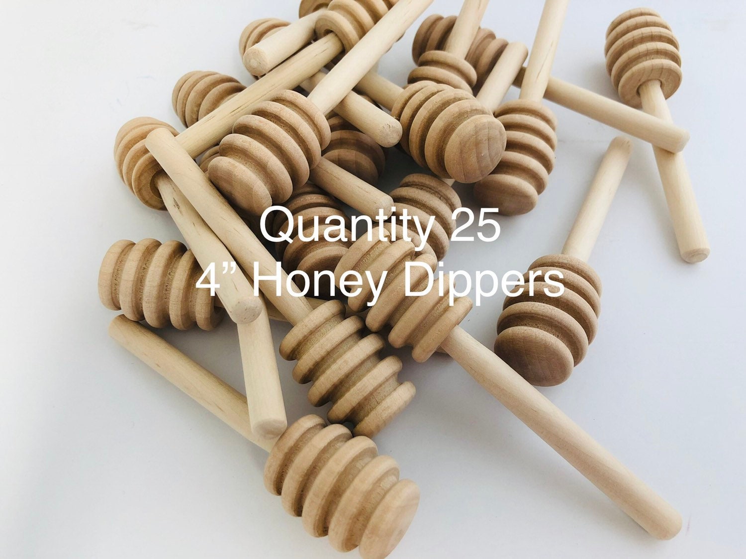 25 4 Wood Honey Dippers Wedding Honey Dippers Mini Etsy