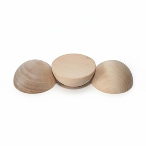 Craft Supply Wooden Half Ball Unfinished Wood Blank Round Dome Shape Natural Maple Material DIY Project Component Wreath Making Element Home Decoration Piece Creative Crafting Supply Multiple Size Options Painting Ready Surface Rustic Wood