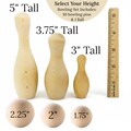 Miniature Bowling Set Wooden Toy Tabletop Bowling Pin Kit Natural Wood Craft Ready Game Piece Desk Bowling Indoor Activity Montessori