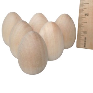 Juego de 5 huevos de Pascua de madera, decoración para pintar, juego de simulación, decoración de Pascua, árbol de Pascua, juguete Montessori para niños, manualidades de 2 pulgadas