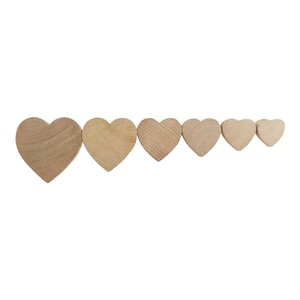 Wood Hearts In Various Sizes Natural Wood Hearts Wood Heart Wedding Guest Book Heart Wedding HeartsValentine CraftHeart Tag