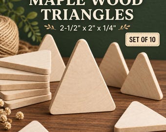 Set med 10 trätriangelutskärningar geometriska former hantverksmaterial hängen tillverkade smyckeskomponent naturmaterial rustik dekor gör-det-själv-projekt