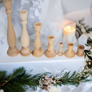 Candlestick Holders Unfinished DIY Wedding Accents Home Decor Cake Tier Spacer Wedding Decor Candle Holders Wood Candlestick