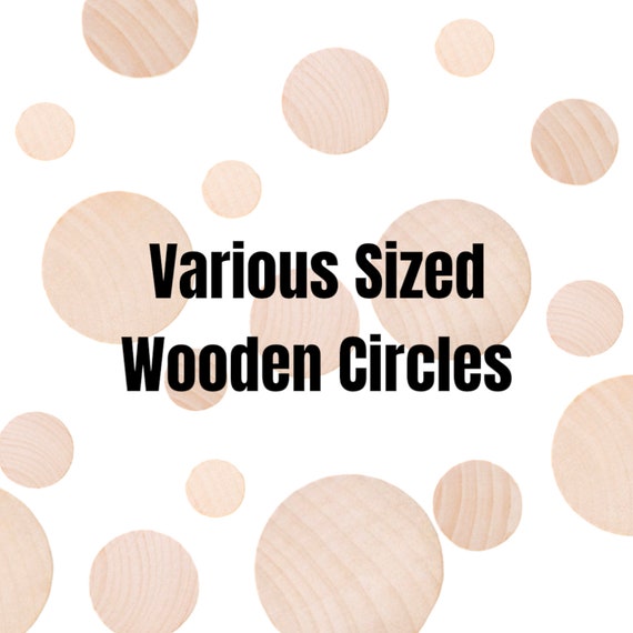 QTY 1 Wooden Circles, Various Sizes, Circle Cutouts, Wooden