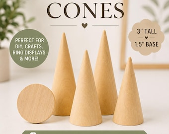 Bulk Wood Craft Cone Shaped Decoration Waldorf Tree Wooden Toy Kids Craft Project Supply Natural Material Maple Wood Unfinished Cone Jewelry