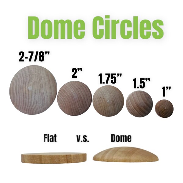 25 cercles bombés, ronds en bois artisanal, disque en bois naturel, cercles en bois, choisissez la taille, fabrication de bijoux, boucle d'oreille en bois, cercle en dôme en bois