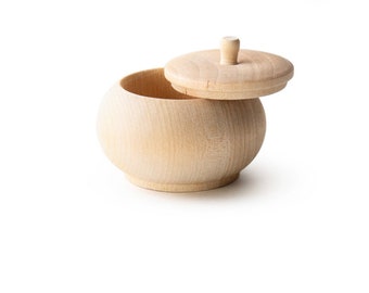 1.5&quot; Tall Wood Jar Unfinished Bean Pot Tooth Fairy Jar Pretend Play Kitchen Accessory Tole Painting Craft  Jewelry Storage Box