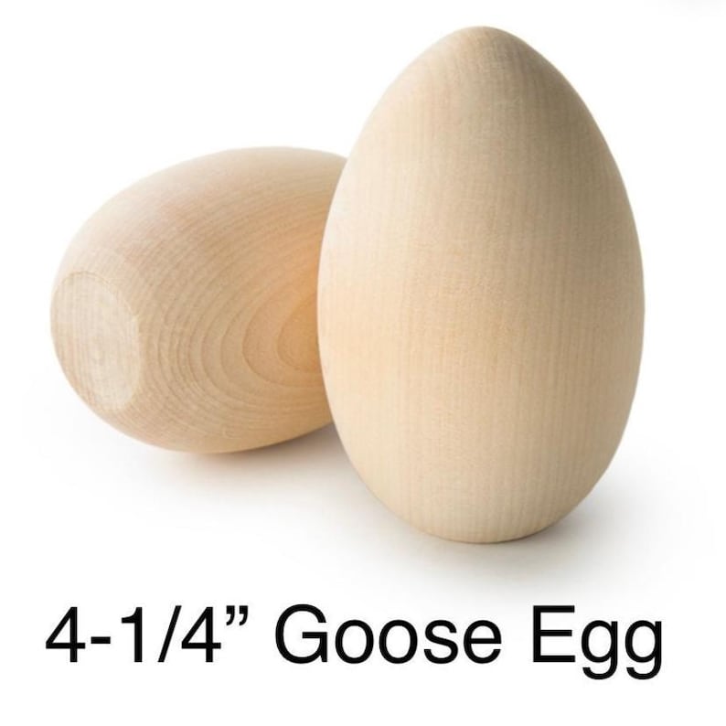 Houten paasei schilderij kit kind ambacht project idee decoratie hout materiaal natuurlijk speelgoed keuken spelen alsof eten mand vulmiddel cadeau 4-1/4" Goose Eggs inches