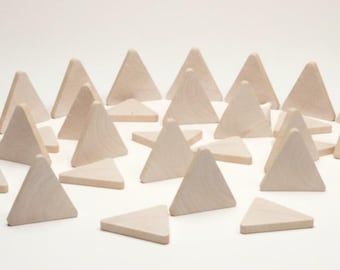 Triángulos de madera a granel, recortes de madera, suministros para manualidades, colgante triangular, forma de cuerpo de muñeca, formas de madera, manualidades DIY, piezas geométricas, formas para el aula