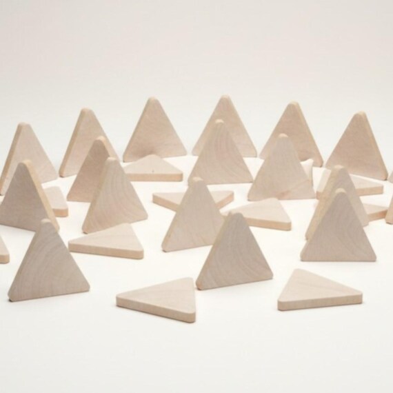 Bulk Wood Triangle Cut Out Wood Craft Supplies Triangle Pendant Doll Body Shape Wood Shapes DIY Crafting Geometric Pieces Classroom Shapes