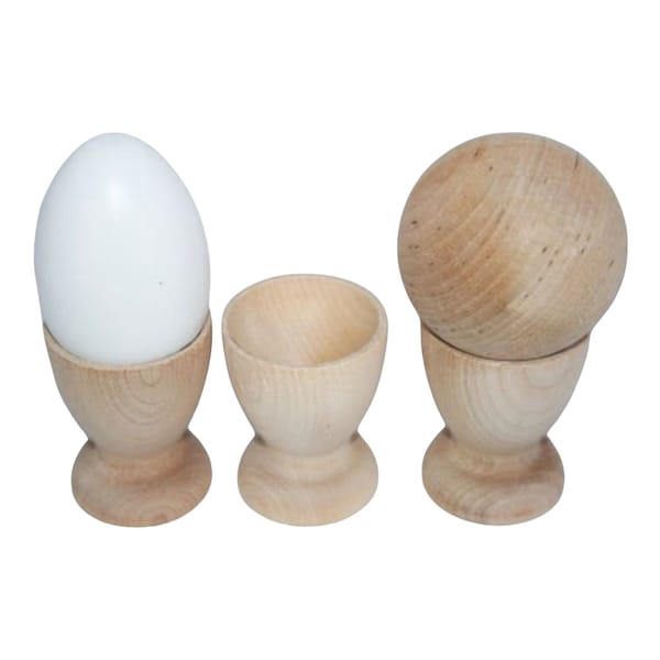 QTY 1- 2-1/8" Wood Egg Cup Holder,  Baseball Display,Wood Cup Holder, Easter Egg Display Holder, Natural  Wood Egg Holder,Wood Stand for Egg