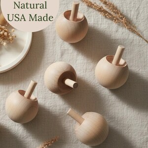 Spinning Top Collection Wooden Toy Set Traditional Play Items Handcrafted Design Classic Toys Maple Wood Material Natural Finish Construction Montessori Educational Tools Sensory Development Aids Birthday Gift Options Holiday Stocking