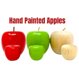 2,5 ""Rot Grün oder natürlich Apfel Apfel Dekor Holz Apfel Kinder Rollenspiel Lehrer Apfel Lernspiel Hochzeitsdeko Schule."