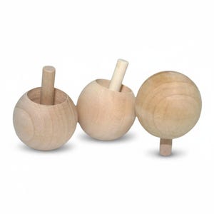 Wooden Spin Top Traditional Toy Montessori Play Sensory Item Birthday Gift Stocking Stuffer Party Favor Handcrafted Wood Maple Material image 9