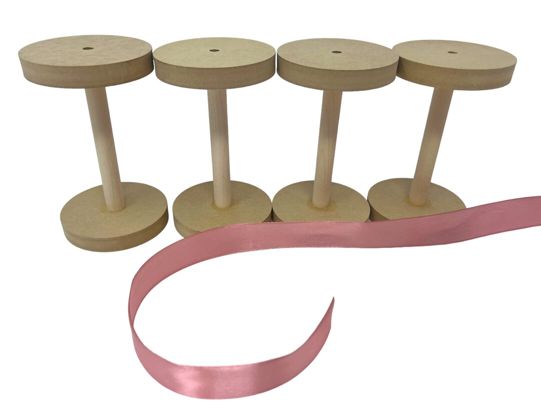4 or 5 Tall Large Wood Spools, Ribbon Holder, Thread Holder, Thread ...