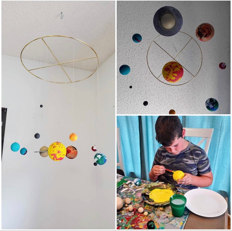 QTY 1 Wood Solar System, School Project, Science, Solar System, Sun,Mercury, Venus, Earth, Mars,Jupiter, Saturn,Uranus,Neptune, Pluto, Moon image 6