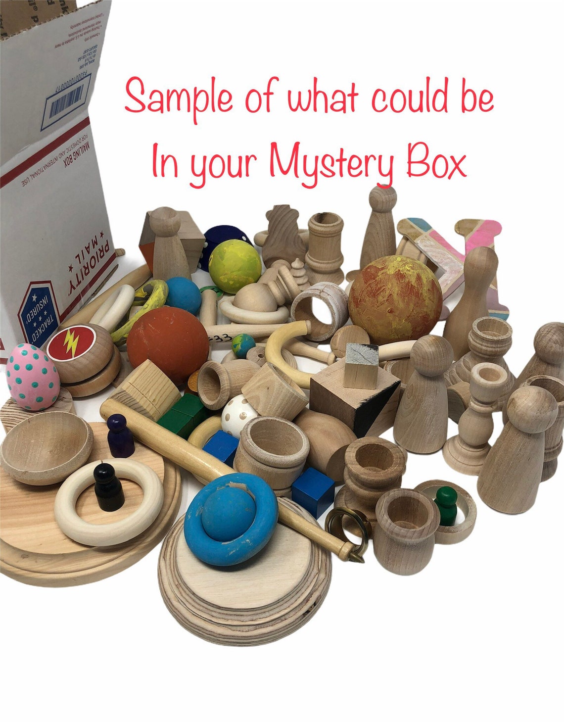 Wooden Mystery Box Loose Parts Mystery Grab Box DIY Wood Etsy