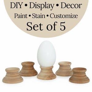 Wooden Ball Stand Display Holder Baseball Display Egg Holder Wood Egg Cup Stand Wedding Centerpiece Decoration Craft Supply Project Diy Wood Set of 5- 1-1/8" T