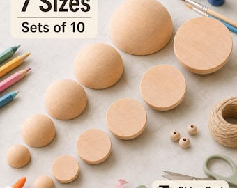 Wood Split Ball Halves Bead Craft Supply Natural Maple Wood Ball Halves DIY Wreath Making Wood Half Sphere Clay Tools Pottery Dome Round