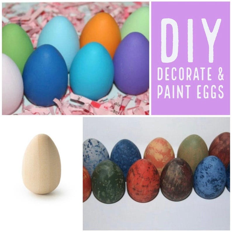 DIY Craft Kit Painting Wooden Egg Decorating Activity Child Art Project Creative Kid Gift Eco Friendly Sustainable Birthday Gift Unisex image 11