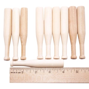 Baseball Bats 4&quot; long x 5/16&quot; thick Party Favor Bat Tiny Bat Mini Wood Bat Small Baseball Bat Baseball Favor Mini Bat Dad Gift