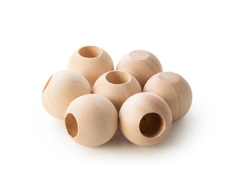 QTY 25- 1" Ball with a 1/4" Hole, Dowel End Caps, Caps for Dowel, Wood End Cap, Dowel Rod Ends, Wood Ball With Hole, Ball Cap- FREE US ship