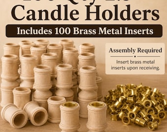 Bulk Candlestick Holder Wedding Table Centerpiece Idea Rustic Decor Birch Candle Cup Unfinished Hardwood Taper Stand Bulk Wedding Set of 100