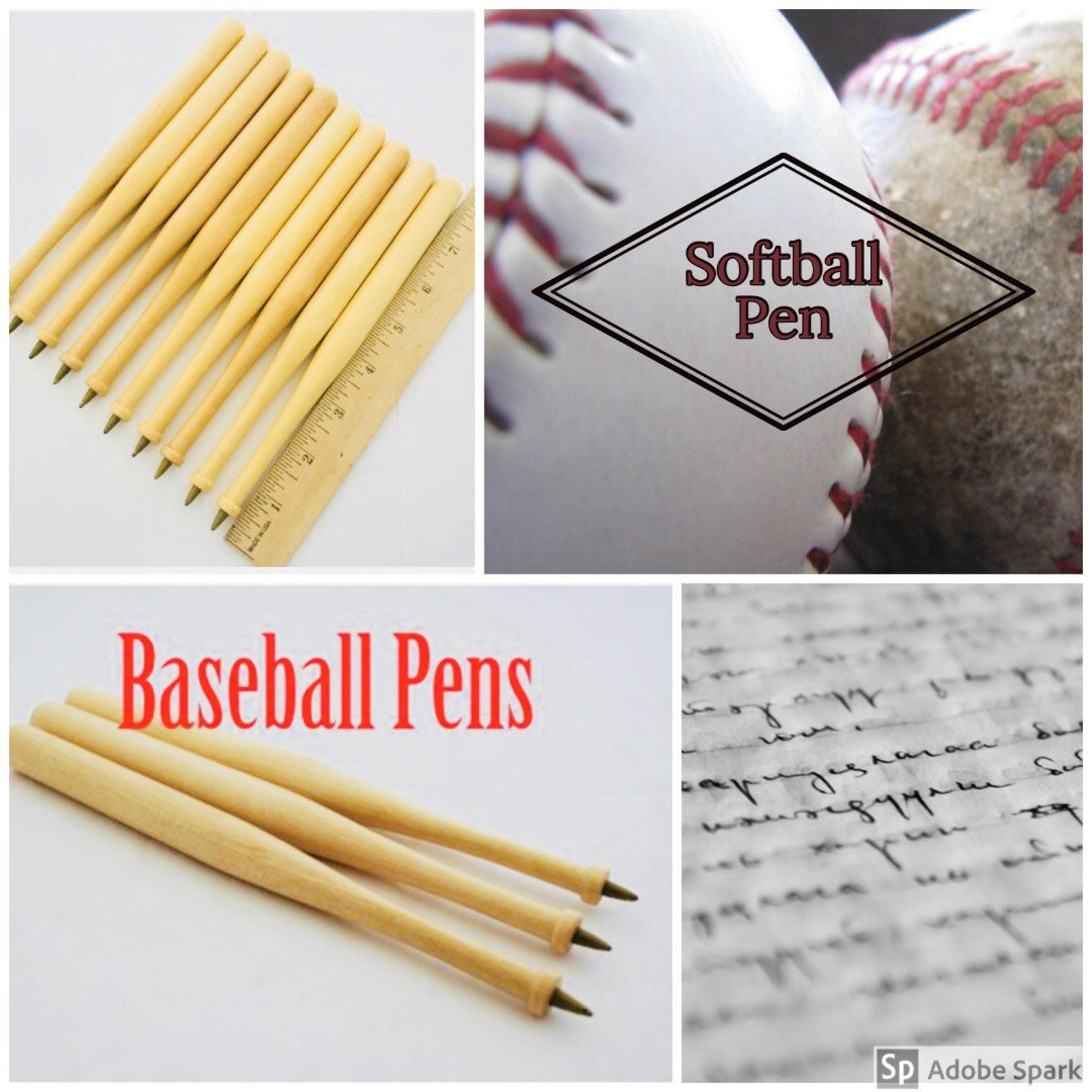 QTY 15 Baseball Pens 8 Long X 5/8 Thick Coach Etsy