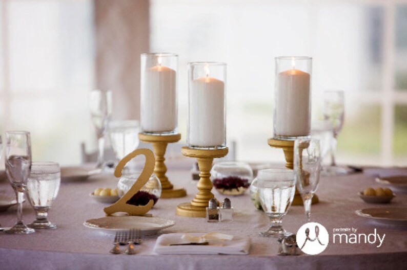 Unfinished Wood Pillar Candlestick Holders DIY Wedding Etsy