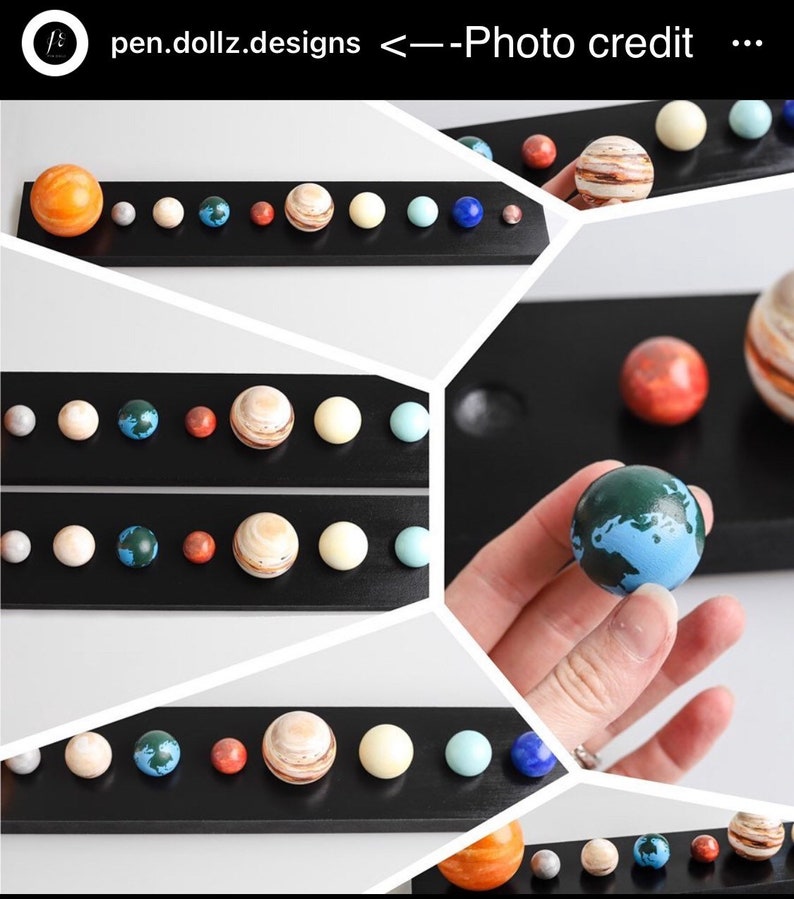 QTY 1 Wood Solar System, School Project, Science, Solar System, Sun,Mercury, Venus, Earth, Mars,Jupiter, Saturn,Uranus,Neptune, Pluto, Moon image 8