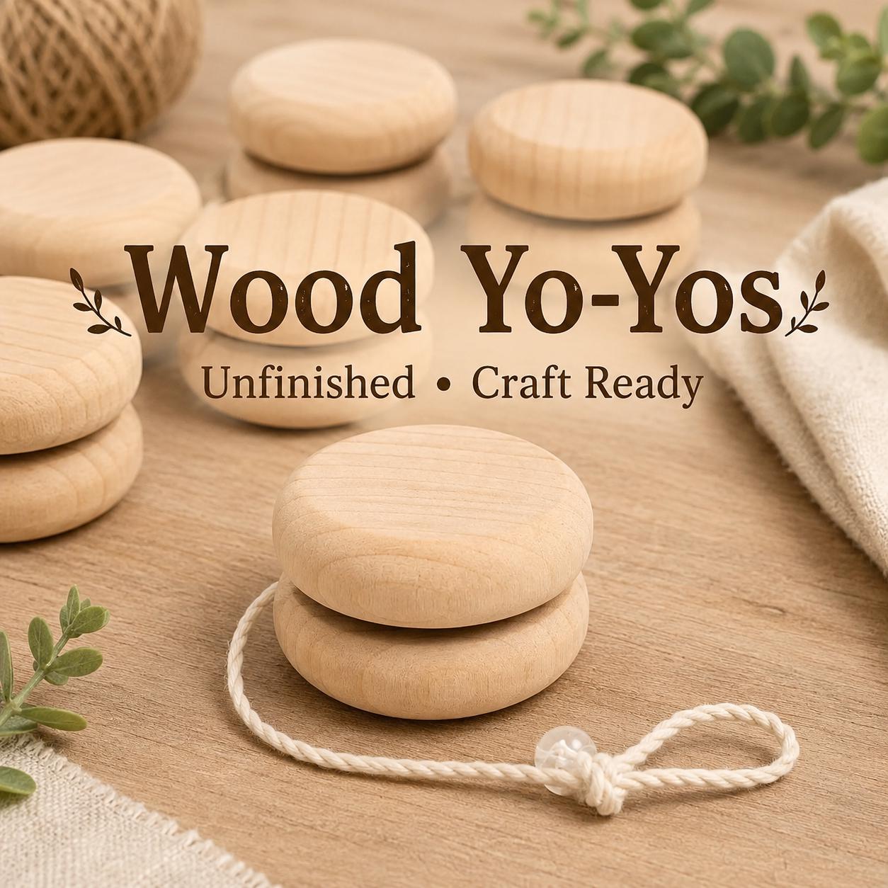 Lot De 10 Yoyos En Bois Massif – Diamètre 5,3 Cm, Non Peints, à Personnaliser Ou à Jouer, Pour Enfants Débutants, Fêtes, Cadeaux, Activités DIY