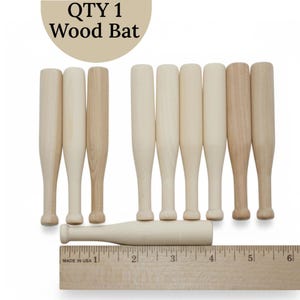 Baseball Bats 4" long x 5/16" thick Party Favor Bat Tiny Bat Mini Wood Bat Small Baseball Bat Baseball Favor Mini Bat Dad Gift