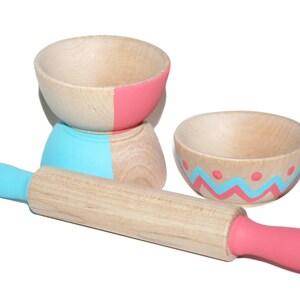 Bulk Small Wood Bowl Mini Jewelry Dish Handcrafted Wood Toy Kitchen Play Set Accessory Natural Spice Holder Montessori Item Sensory Material image 5