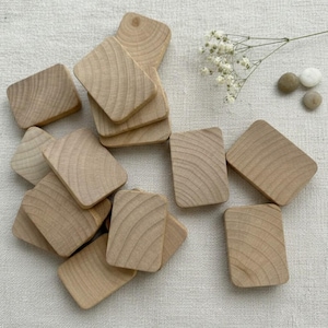 Unfinished Wood Rectangle Wood Blank Craft Tile Natural Material Rustic Pendant Jewelry Piece Small Cutout Square Supply Teacher Set of 25