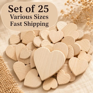 Large Wooden Hearts - Unfinished Wood 2.5