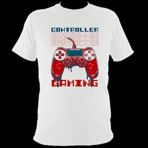 Controller Gaming T-Shirt PP108 Soft Cotton Unisex Sizing White