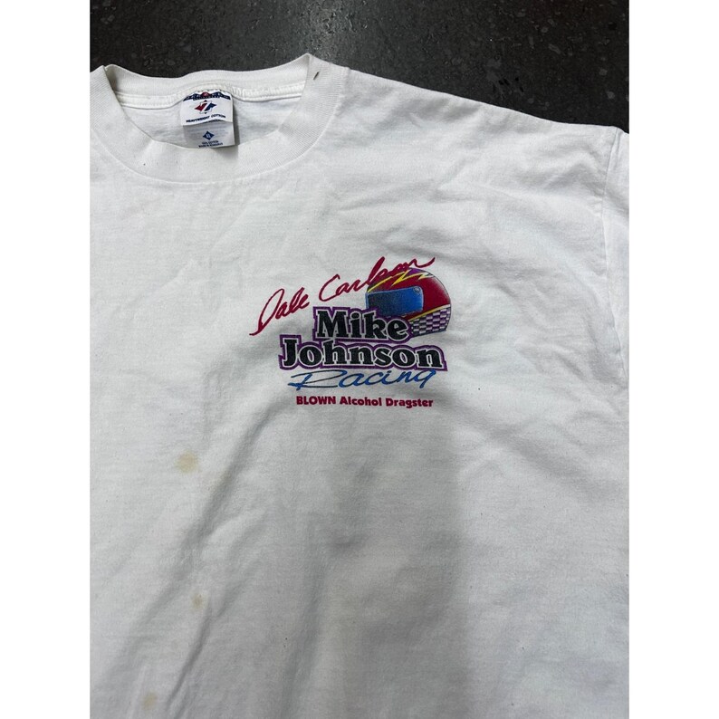 Vintage Dale Carlton Mike Johnson Racing Dragster T Shirt Men's XL NHRA 90s image 5