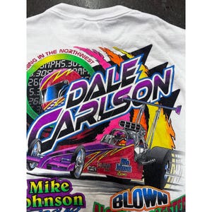 Vintage Dale Carlton Mike Johnson Racing Dragster T Shirt Men's XL NHRA 90s image 4
