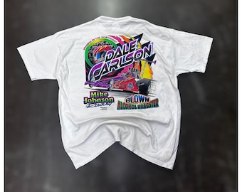 Vintage Dale Carlton Mike Johnson Racing Dragster T Shirt Men's XL NHRA 90s