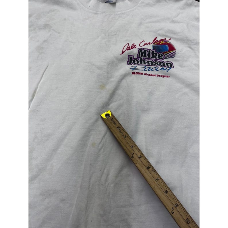 Vintage Dale Carlton Mike Johnson Racing Dragster T Shirt Men's XL NHRA 90s image 8